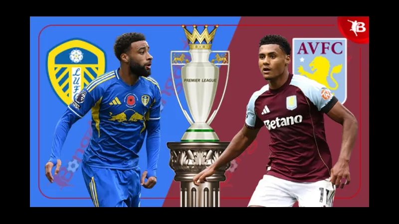 Cầu thủ Aston Villa và Leeds đấu tranh gay gắt trên sân